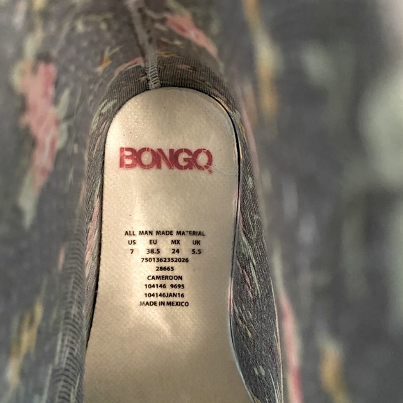 BONGO Cameroon Clear-Black Floral Grunge/Combat Vinyl Boots/Rainboots Sz 7 - Picture 6 of 7